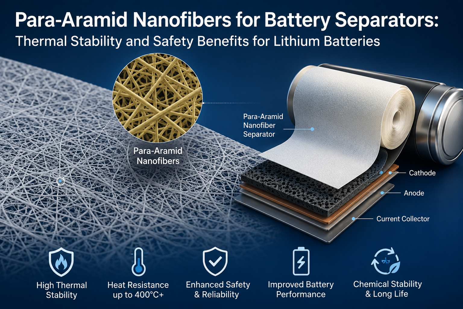 Para-Aramid Nanofibers for Battery Separators: Thermal Stability and Safety Benefits for Lithium Batteries